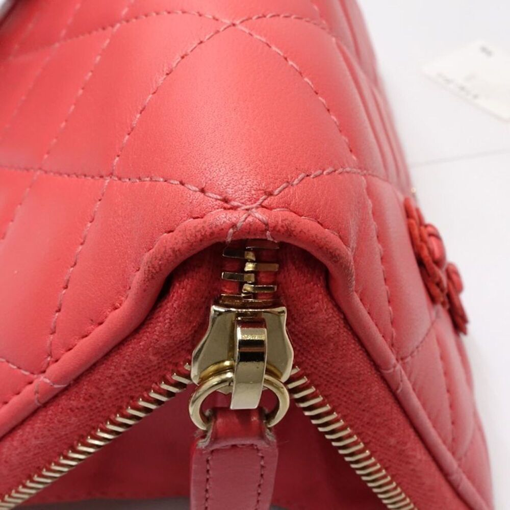 CHANEL Chanel Long Wallet AP0150 Round Zipper Camellia Lambskin Pink Women's ... - Picture 7 of 14